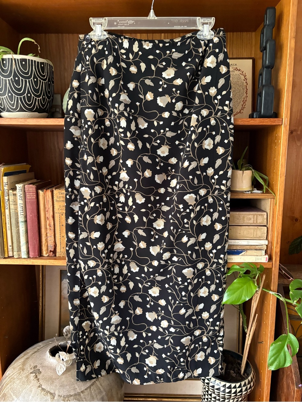 90s Vintage CottageCore Floral Maxi Wrap Skirt M